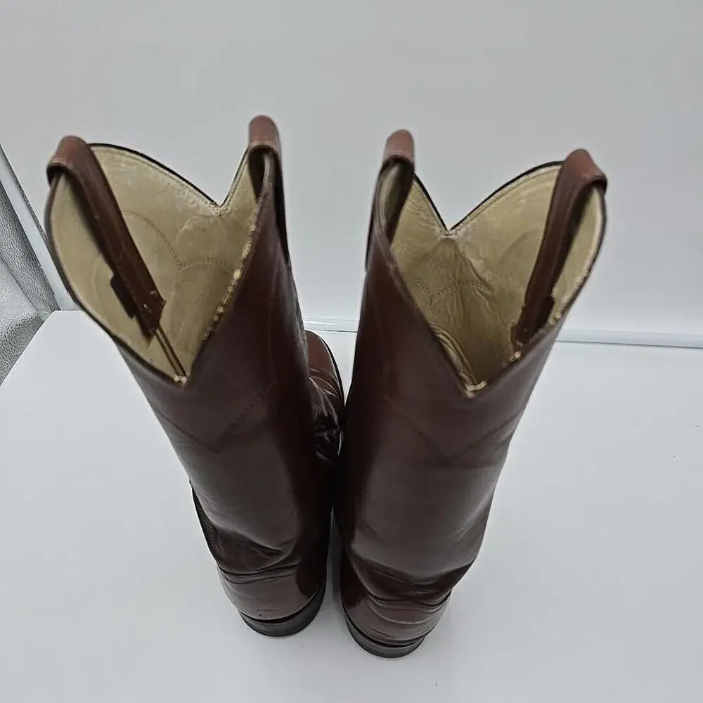 Justin Boots Men Style 3032‎ Size 8D Brown Registered No. 60752